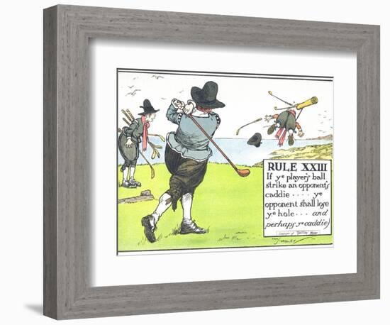 Rule XIII: If Ye Player's Ball Strike an Opponent's Caddie-Charles Crombie-Framed Giclee Print