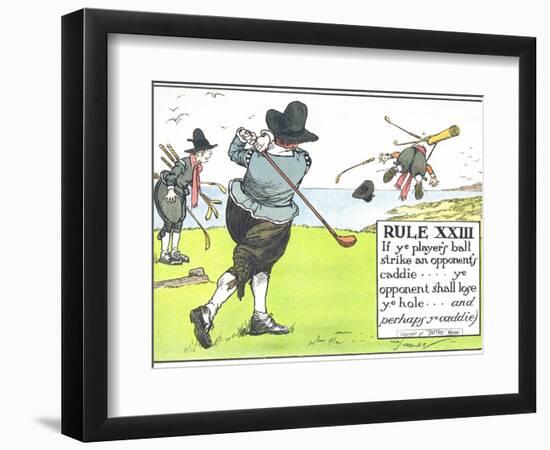 Rule XIII: If Ye Player's Ball Strike an Opponent's Caddie-Charles Crombie-Framed Giclee Print