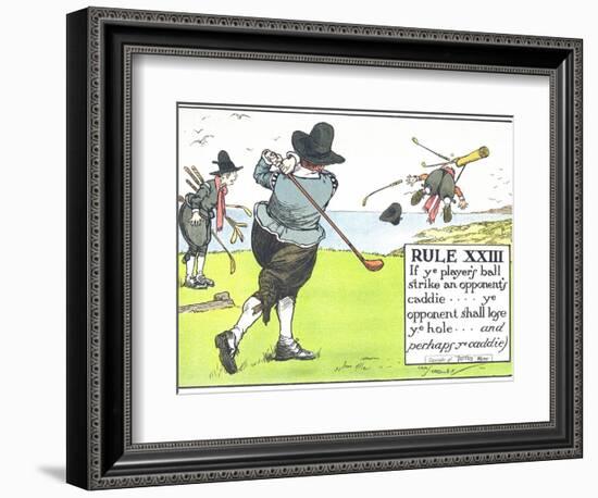 Rule XIII: If Ye Player's Ball Strike an Opponent's Caddie-Charles Crombie-Framed Giclee Print