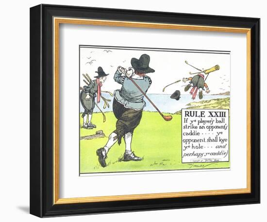 Rule XIII: If Ye Player's Ball Strike an Opponent's Caddie-Charles Crombie-Framed Giclee Print