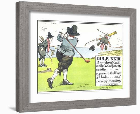 Rule XIII: If Ye Player's Ball Strike an Opponent's Caddie-Charles Crombie-Framed Giclee Print