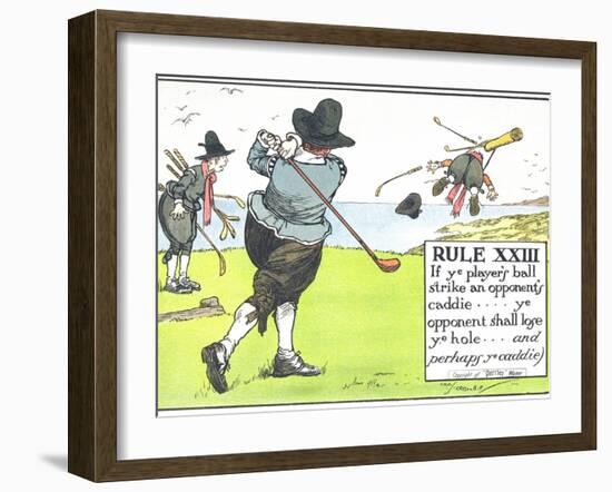 Rule XIII: If Ye Player's Ball Strike an Opponent's Caddie-Charles Crombie-Framed Giclee Print