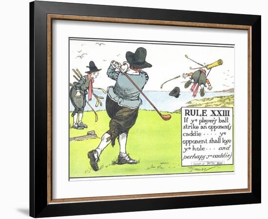 Rule XIII: If Ye Player's Ball Strike an Opponent's Caddie-Charles Crombie-Framed Giclee Print