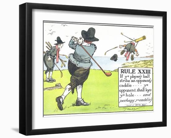 Rule XIII: If Ye Player's Ball Strike an Opponent's Caddie-Charles Crombie-Framed Giclee Print