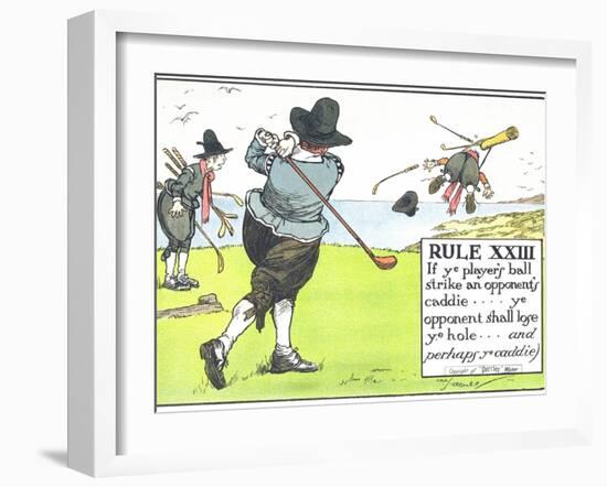 Rule XIII: If Ye Player's Ball Strike an Opponent's Caddie-Charles Crombie-Framed Giclee Print