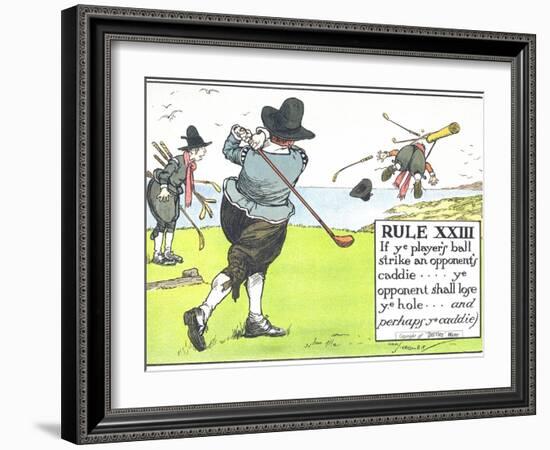 Rule XIII: If Ye Player's Ball Strike an Opponent's Caddie-Charles Crombie-Framed Giclee Print