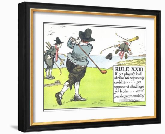 Rule XIII: If Ye Player's Ball Strike an Opponent's Caddie-Charles Crombie-Framed Giclee Print