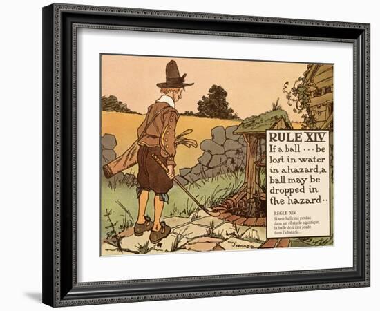 Rule XIV: If a Ball Be Lost in Water in a Hazard, a Ball May Be Dropped in-Charles Crombie-Framed Giclee Print