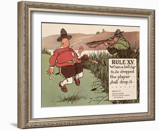 Rule XV: When a Ball Has to Be Dropped the Player Shall Drop It, from 'Rules of Golf', Published…-Charles Crombie-Framed Giclee Print