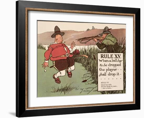 Rule XV: When a Ball Has to Be Dropped the Player Shall Drop It, from 'Rules of Golf', Published…-Charles Crombie-Framed Giclee Print