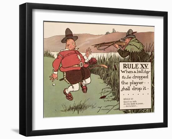 Rule XV: When a Ball Has to Be Dropped the Player Shall Drop It, from 'Rules of Golf', Published…-Charles Crombie-Framed Giclee Print