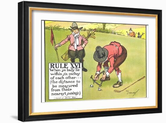 Rule XVI: When Ye Balls Lie Within Six Inches of Each Other..., from "Rules of Golf"-Charles Crombie-Framed Giclee Print