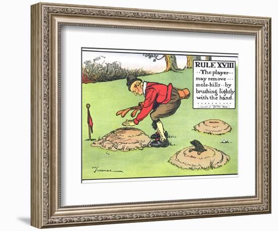 Rule XVIII: the Player...May Remove...Mole-Hills...By Brushing Lightly with the Hand...-Charles Crombie-Framed Giclee Print