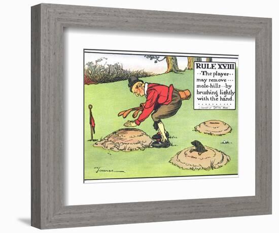 Rule XVIII: the Player...May Remove...Mole-Hills...By Brushing Lightly with the Hand...-Charles Crombie-Framed Giclee Print