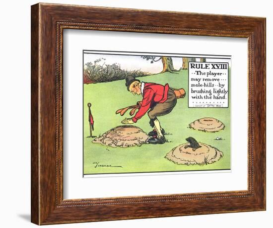 Rule XVIII: the Player...May Remove...Mole-Hills...By Brushing Lightly with the Hand...-Charles Crombie-Framed Giclee Print