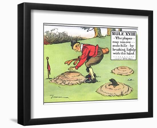 Rule XVIII: the Player...May Remove...Mole-Hills...By Brushing Lightly with the Hand...-Charles Crombie-Framed Giclee Print