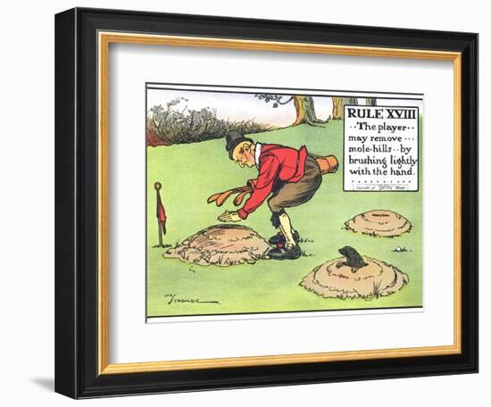 Rule XVIII: the Player...May Remove...Mole-Hills...By Brushing Lightly with the Hand...-Charles Crombie-Framed Giclee Print