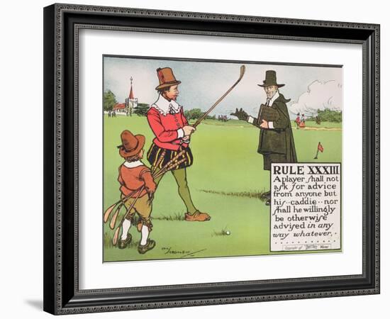 Rule XXXIII: A Player Shall Not Ask for Advice from Anyone But His...Caddie-Charles Crombie-Framed Giclee Print