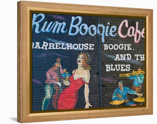 Rum Boogie Cafe, Wall Mural, Beale Street Entertainment Area, Memphis, Tennessee, USA-Walter Bibikow-Framed Premier Image Canvas