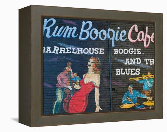 Rum Boogie Cafe, Wall Mural, Beale Street Entertainment Area, Memphis, Tennessee, USA-Walter Bibikow-Framed Premier Image Canvas