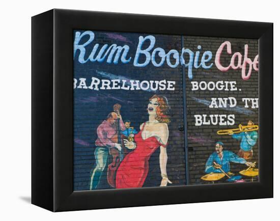 Rum Boogie Cafe, Wall Mural, Beale Street Entertainment Area, Memphis, Tennessee, USA-Walter Bibikow-Framed Premier Image Canvas