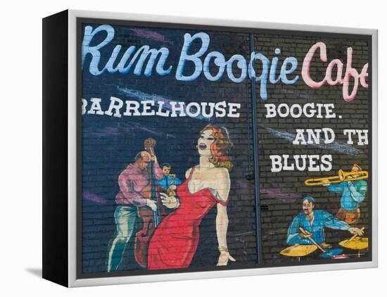Rum Boogie Cafe, Wall Mural, Beale Street Entertainment Area, Memphis, Tennessee, USA-Walter Bibikow-Framed Premier Image Canvas