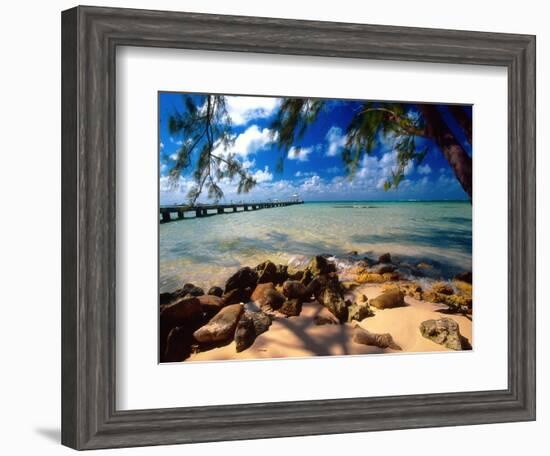 Rum Point Jetty, Cayman Islands-George Oze-Framed Photographic Print