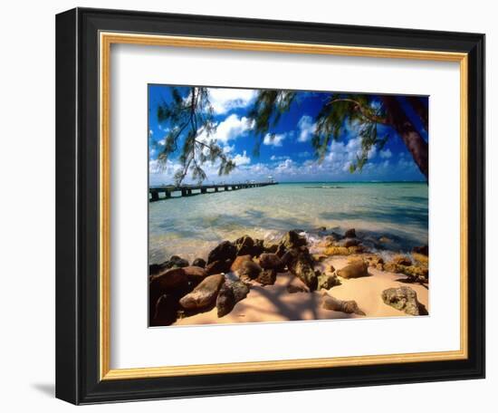 Rum Point Jetty, Cayman Islands-George Oze-Framed Photographic Print