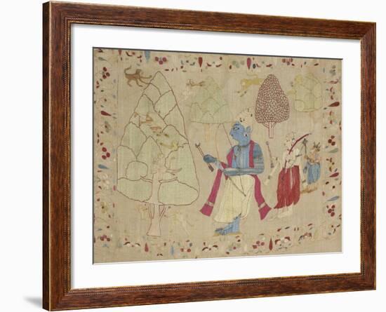 Rumal avec une scène du Ramayana-null-Framed Giclee Print