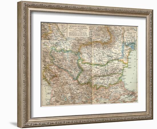 Rumania, Bulgaria, Serva and Montenegro, c1906, (1907)-null-Framed Giclee Print