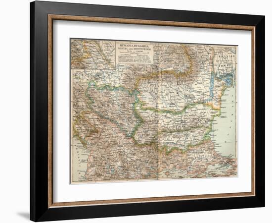 Rumania, Bulgaria, Serva and Montenegro, c1906, (1907)-null-Framed Giclee Print