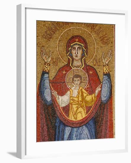 Rumanian Virgin Mosaic, Annunciation Basilica, Nazareth, Galilee, Israel, Middle East-Godong-Framed Photographic Print