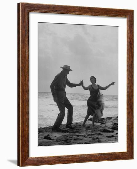 Rumba Danced by Director George Abbott and Dance Teacher Lilyan Martin-John Loengard-Framed Premium Photographic Print