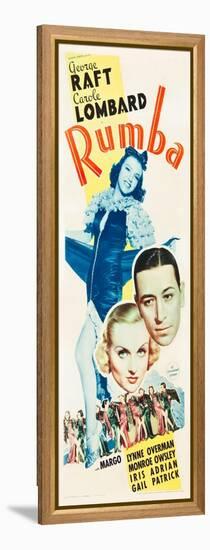 RUMBA, top: Margo, bottom l-r: Carole Lombard, George Raft on insert poster art, 1935.-null-Framed Stretched Canvas