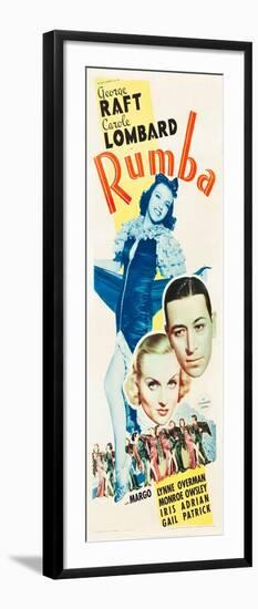 RUMBA, top: Margo, bottom l-r: Carole Lombard, George Raft on insert poster art, 1935.-null-Framed Art Print