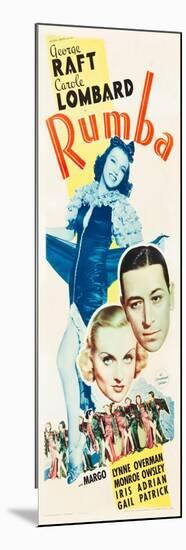 RUMBA, top: Margo, bottom l-r: Carole Lombard, George Raft on insert poster art, 1935.-null-Mounted Art Print