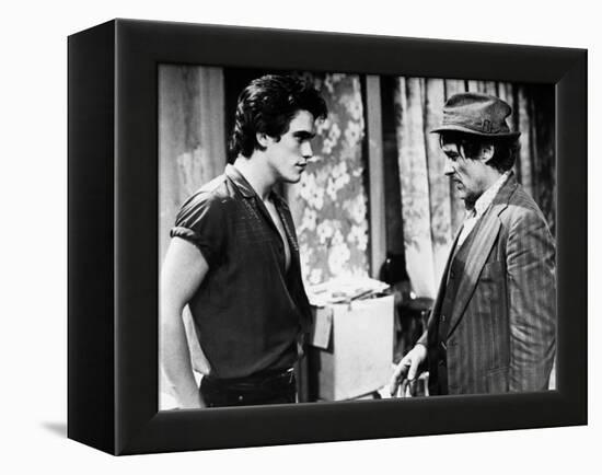 RUMBLE FISH, 1983 directed by FRANCIS FORD COPPOLA Matt Dillon and Dennis Hopper (b/w photo)-null-Framed Stretched Canvas