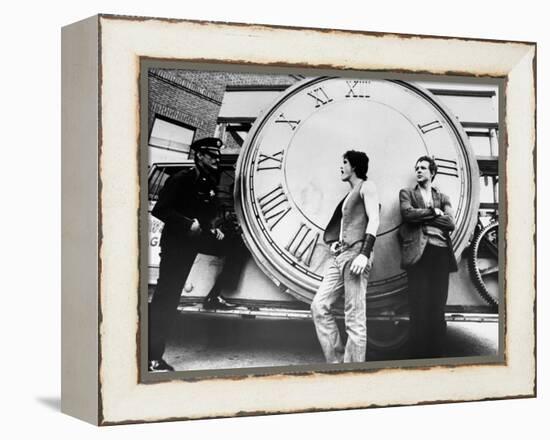 RUMBLE FISH, 1983 directed by FRANCIS FORD COPPOLA Matt Dillon and Mickey Rourke (b/w photo)-null-Framed Stretched Canvas