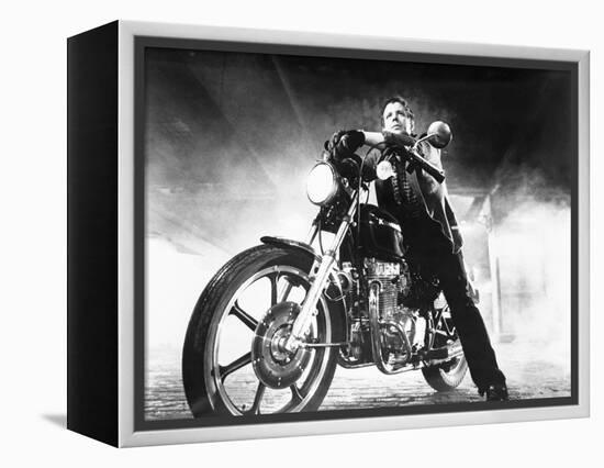 RUMBLE FISH, 1983 directed by FRANCIS FORD COPPOLA Mickey Rourke (b/w photo)-null-Framed Stretched Canvas