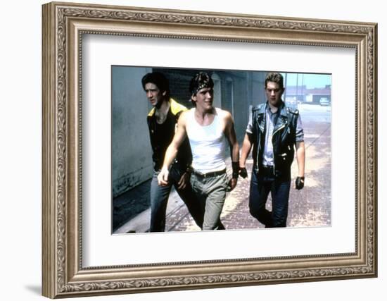 RUMBLE FISH, 1983 directed by FRANCIS FORD COPPOLA Nicolas Cage, Matt Dillon and Chris Penn (photo)-null-Framed Photo