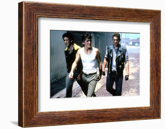 RUMBLE FISH, 1983 directed by FRANCIS FORD COPPOLA Nicolas Cage, Matt Dillon and Chris Penn (photo)-null-Framed Photo