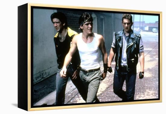 RUMBLE FISH, 1983 directed by FRANCIS FORD COPPOLA Nicolas Cage, Matt Dillon and Chris Penn (photo)-null-Framed Stretched Canvas