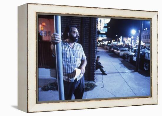 RUMBLE FISH, 1983 directed by FRANCIS FORD COPPOLA On the set, Francis Ford Coppola (photo)-null-Framed Stretched Canvas