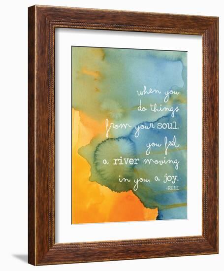 Rumi Watercolor Soul River-Amy Brinkman-Framed Art Print