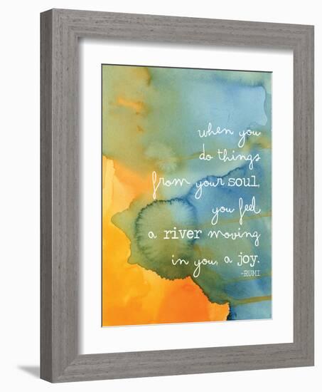 Rumi Watercolor Soul River-Amy Brinkman-Framed Art Print