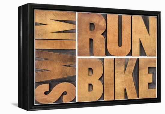 Run, Bike, Swim-PixelsAway-Framed Premier Image Canvas