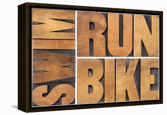 Run, Bike, Swim-PixelsAway-Framed Premier Image Canvas