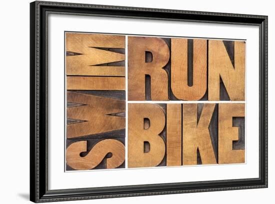 Run, Bike, Swim-PixelsAway-Framed Photographic Print