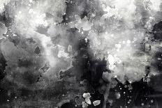 Abstract Black And White Ink Painting On Grunge Paper Texture-run4it-Framed Art Print