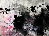 Abstract Black And White Ink Painting On Grunge Paper Texture - Artistic Stylish Background-run4it-Framed Art Print